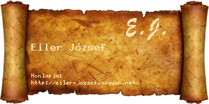 Eiler József névjegykártya